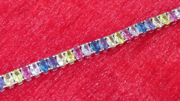 Radiant Gem-Link Silver Bracelet
