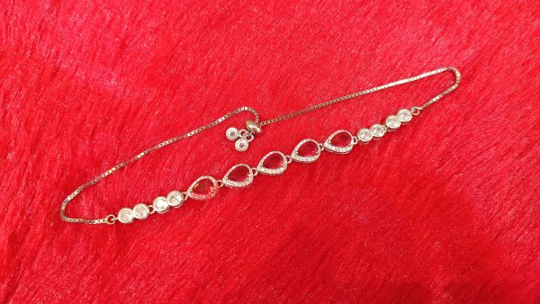 Teardrop Ruby-Accent Silver Bracelet - Image 2