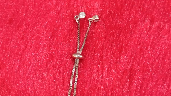 Teardrop Ruby-Accent Silver Bracelet - Image 4