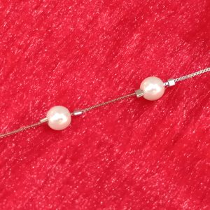 Classic Pearl Accent Silver Chain Bracelet