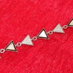 Geometric Glam Silver Triangle Bracelet