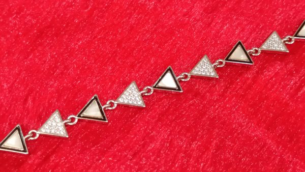 Geometric Glam Silver Triangle Bracelet