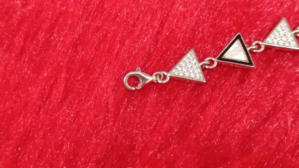 Geometric Glam Silver Triangle Bracelet - Image 3