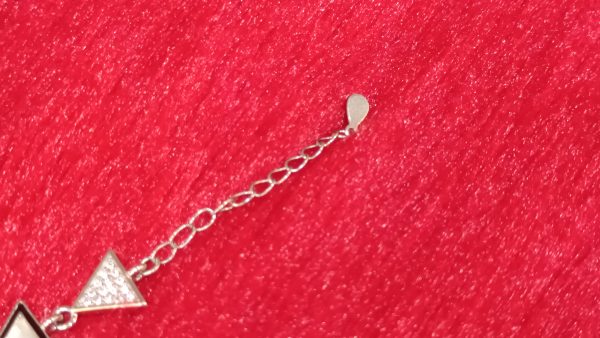 Geometric Glam Silver Triangle Bracelet - Image 4