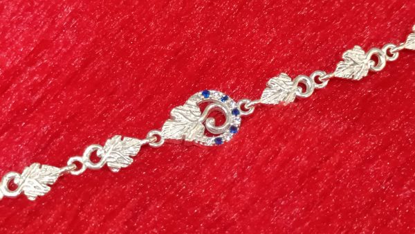 Silver Vine Leaf & Swirl Bracelet