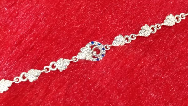 Silver Vine Leaf & Swirl Bracelet - Image 3