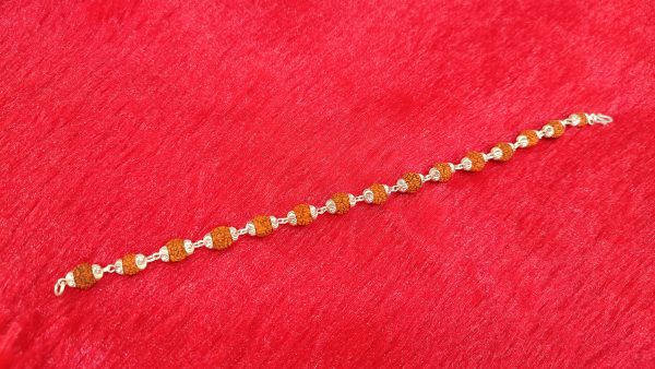 Rudraksha Bead Silver Bracelet - Image 2