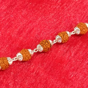 Rudraksha Bead Silver Bracelet