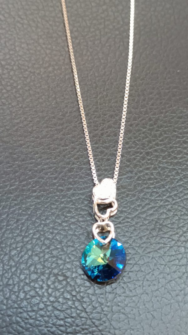 Sterling Silver Round Pendant Necklace - Image 2