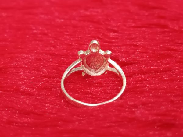 Charming Sterling Silver Turtle Ring with Textured Shell Design - Image 5