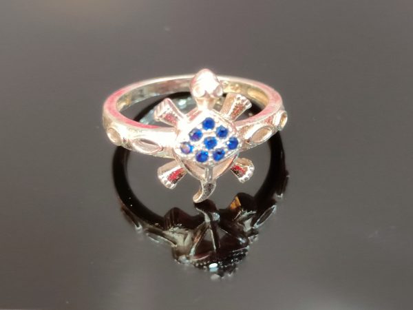 Sterling Silver Cross and Shield Ring with Blue Gemstone Accents – Bold Symbolism and Timeless Style - Image 6