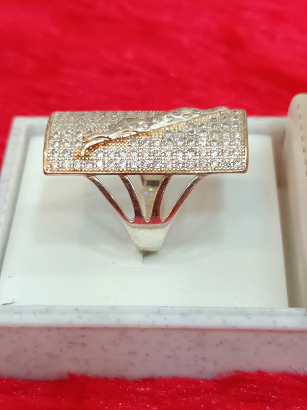 Sterling Silver Wide Band Pavé Ring – Bold Sophistication with Timeless Sparkle - Image 5
