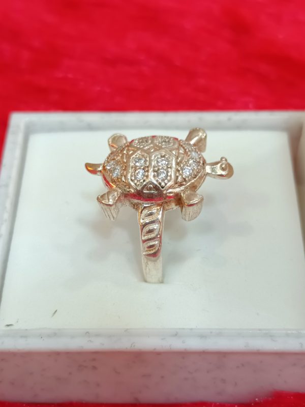Sterling Silver Turtle Ring – Sparkling Symbol of Wisdom and Protection - Image 3
