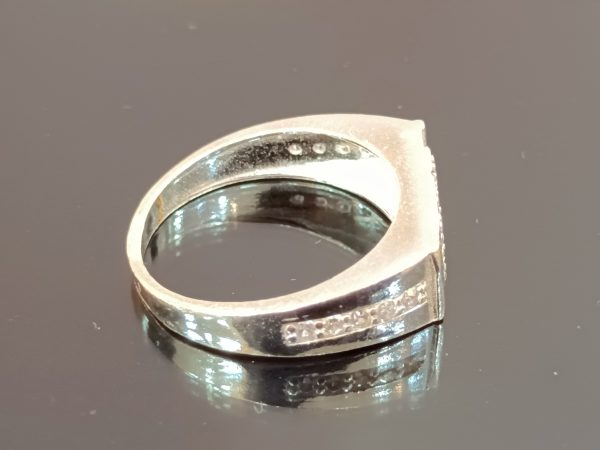 Rectangular Face Silver Ring with Side Detailing – Sleek & Sophisticated Style - Image 2