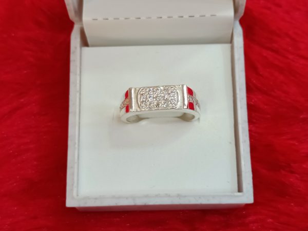 Rectangular Face Silver Ring with Side Detailing – Sleek & Sophisticated Style - Image 3
