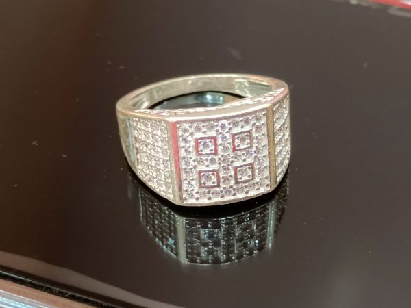 Square-Cluster Silver Ring