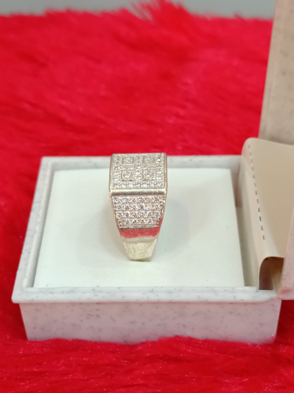 Square-Cluster Silver Ring - Image 4