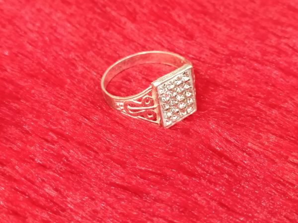 Regal Rectangle Cluster Silver Ring - Image 2