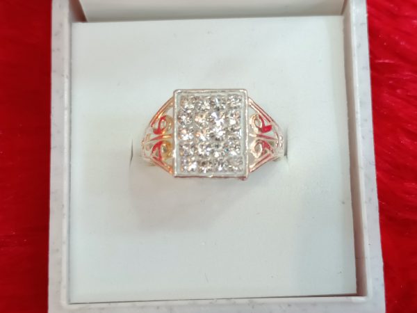 Regal Rectangle Cluster Silver Ring