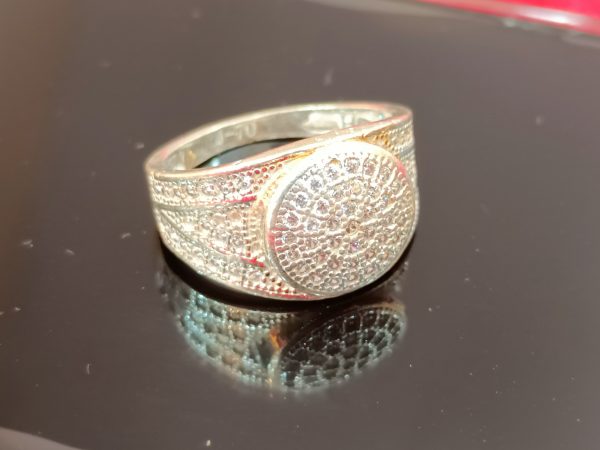Radiant Round Cluster Silver Ring - Image 2