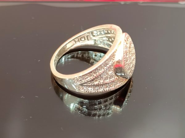 Radiant Round Cluster Silver Ring