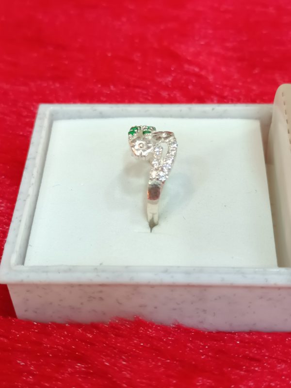 Twin Bloom with Green & White Stones - Image 4