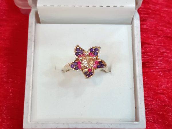 Radiance Ring with Multicolor Petal Accents