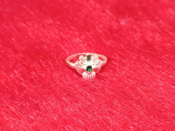 Scarlet Blossom Silver Ring with Pink and Green Accents - Image 4