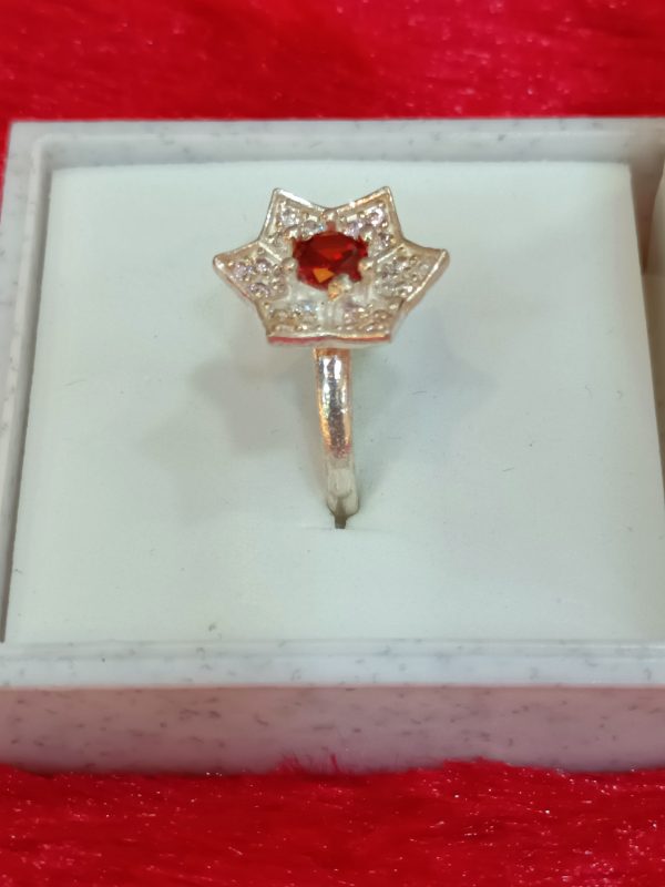 Star-Shaped Ring with Fiery Red Center - Image 5