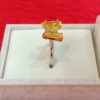 Sterling Silver Butterfly-Inspired Ring with Yellow Gemstones - Image 3
