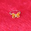 Sterling Silver Butterfly-Inspired Ring with Yellow Gemstones - Image 4