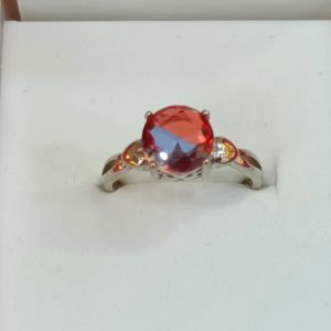 Sterling Silver Ring with Color-Shift Oval Gemstone