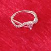 Twisted Band Ring with Light Pink Solitaire - Image 2