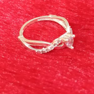 Twisted Band Ring with Light Pink Solitaire