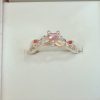 Twisted Band Ring with Light Pink Solitaire - Image 5