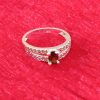 Split Band Ring with Green Oval Gemstone