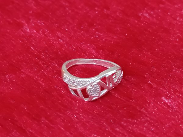 Love Ring with Crystal Accents