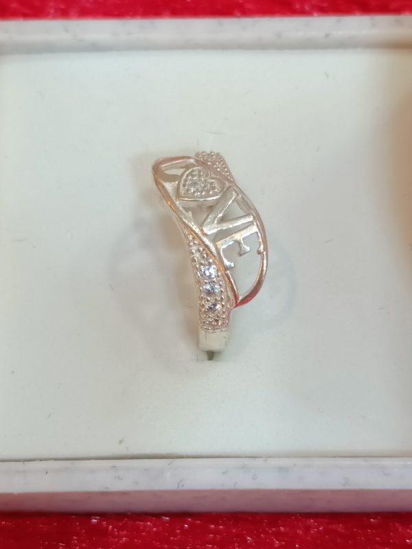 Love Ring with Crystal Accents - Image 3