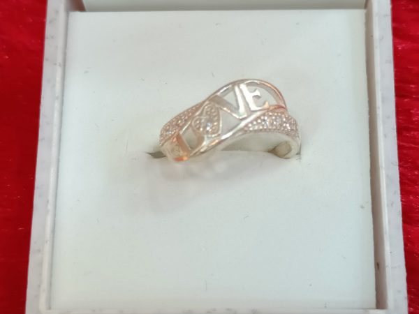 Love Ring with Crystal Accents - Image 5