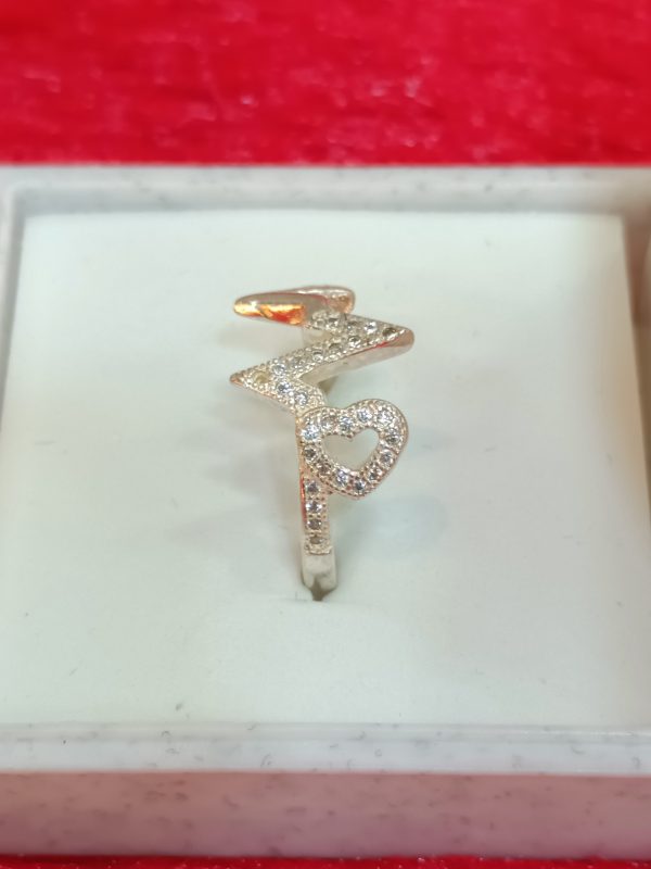 Sparkling Heartbeat & Heart Design Ring - Image 3