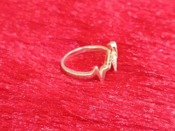 Sparkling Heartbeat & Heart Design Ring - Image 5