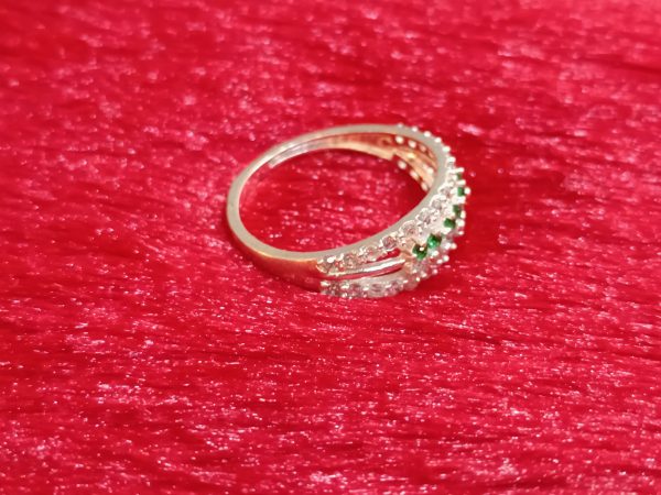 Emerald Accent Silver Ring - Image 5