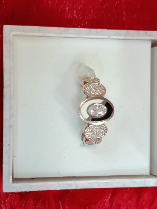 Modern Trio Disc Silver Ring - Image 3