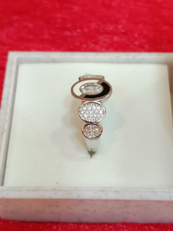 Modern Trio Disc Silver Ring - Image 4