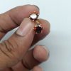 Elegant Brown Diamond Stud Earrings – Round Cut, 14K Plated - Image 3