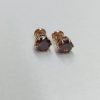 Elegant Brown Diamond Stud Earrings – Round Cut, 14K Plated - Image 4