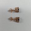 Elegant Brown Diamond Stud Earrings – Round Cut, 14K Plated - Image 5