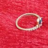 Twin Emerald-Cut Sapphire Silver Ring - Image 2