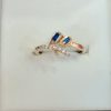 Twin Emerald-Cut Sapphire Silver Ring - Image 3