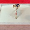 Twin Emerald-Cut Sapphire Silver Ring - Image 4